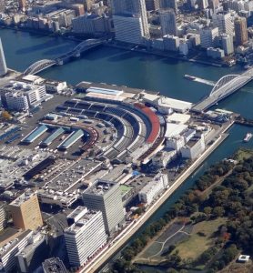 築地市場　空撮