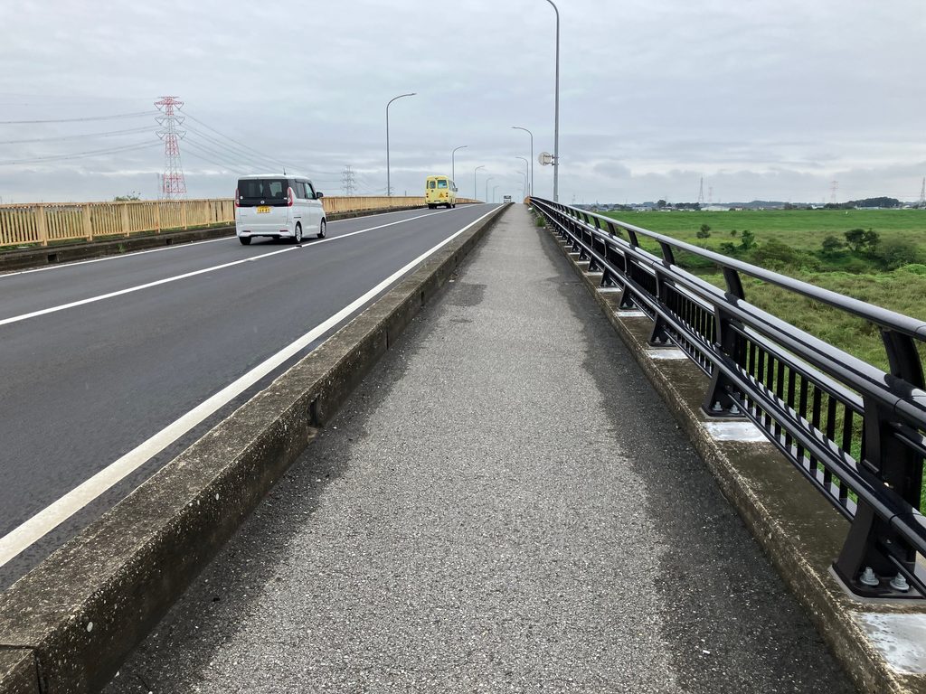 関宿橋から渡った江戸川左岸・千葉県側の土手